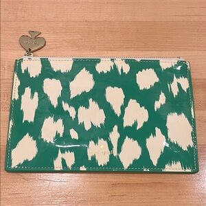Kate Spade Green and White Patterned Clutch